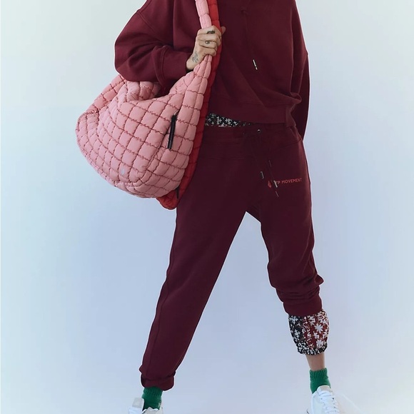 FREE PEOPLE Undefeated Sweatpants in Sour Cherry L - Picture 1 of 9